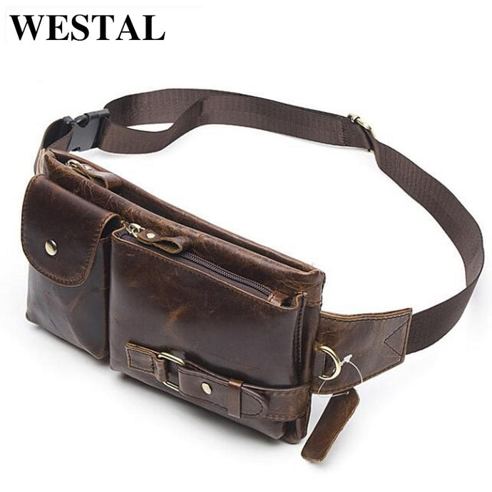 WESTAL Genuine Leather Waist Packs Fanny Pack Belt Bag